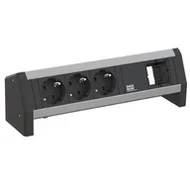 Gniazdka elektryczne - BACHMANN DESK 3xCEE7/3 1xCM - miniaturka - grafika 1