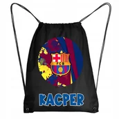 Plecaki worki - Worek Szkolny Na Buty Workoplecak WF Do Przedszkola FC BARCELONA + IMIĘ #10 - miniaturka - grafika 1