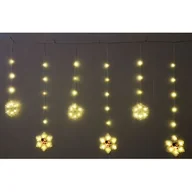 Oświetlenie świąteczne - Kurtyna świetlna śnieżynki 78 LED ciepły biały - miniaturka - grafika 1