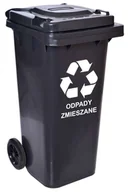 Pozostałe meble ogrodowe - Czarny kosz na śmieci 120L R0-N98 - miniaturka - grafika 1