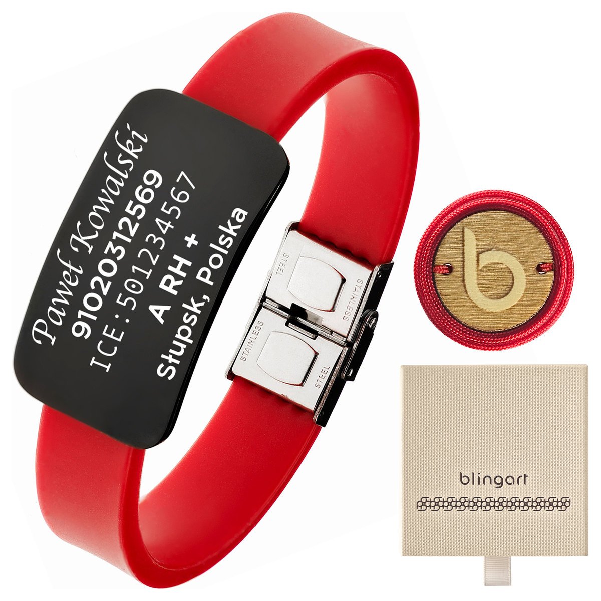 Bransoletka z GRAWEREM kauczukowa męska / damska b