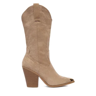 Kowbojki DeeZee 9352 Beżowy - Kozaki damskie - miniaturka - grafika 1