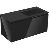 Szafki łazienkowe - Mexen Orio szafka łazienkowa 100 cm z umywalką Otis prawą, 1S, 1D, czarna połysk/czarna mat - 91A13-10047-3-BBFF70-W18P71 - miniaturka - grafika 1