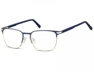Okulary korekcyjne, oprawki, szkła - Okulary oprawki optyczne korekcyjne Sunoptic 917A granatowo-srebrne - miniaturka - grafika 1