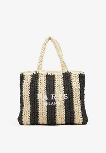 Czarna Torebka Shopper Plażowa z Napisem Navirael - Torebki damskie - miniaturka - grafika 1