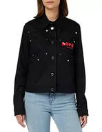 Kurtki damskie - Love Moschino Trucker Kurtka Damska, Czarny, 32 - miniaturka - grafika 1