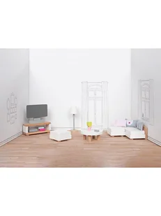 Goki Meble "Living room" do domku dla lalek - 3+ - Akcesoria dla lalek - miniaturka - grafika 1