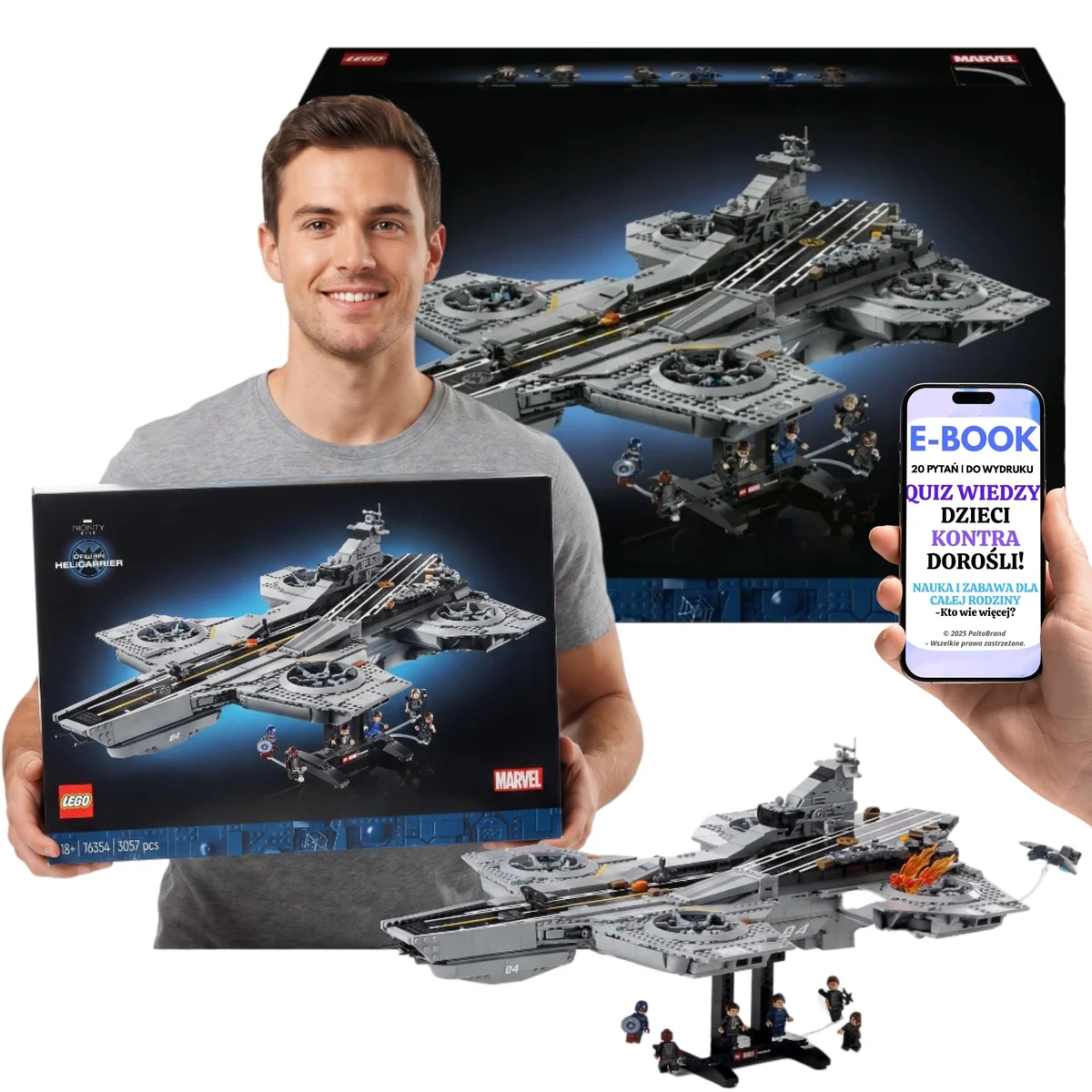 LEGO Marvel Avengers Lotniskowiec T.A.R.C.Z.Y. Model Kolekcjonerski Prezent 76354