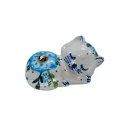 Figurki dekoracyjne - Ceramiczny kotek spioch Ceramika Bolesławiec - miniaturka - grafika 1