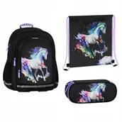 Plecaki szkolne i tornistry - Plecak szkolny w zestawie z piórnikiem i workiem Horses Starpak 565201 - miniaturka - grafika 1