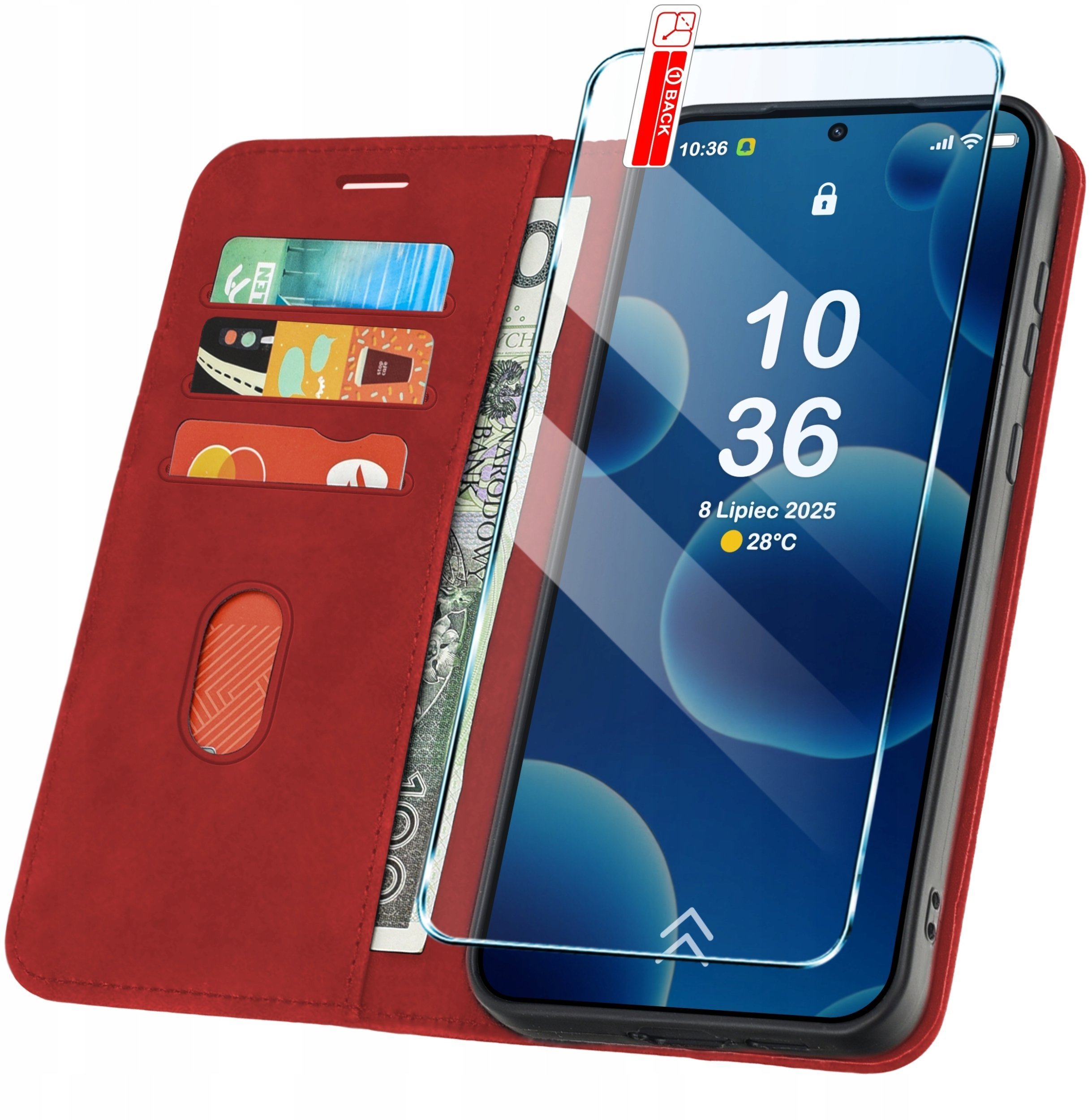 ETUI Z KLAPKĄ do Samsung A52 A52s 5G Zamykane, Magnetyczne Kabura + Szkło