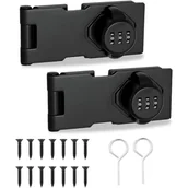 Zawiasy, okucia i inne akcesoria - 2 sztuki 3-cyfrowych zamków szyfrowych ze śrubami, mechaniczny zamek hasłowy do szafki, drzwi do stodoły, czarny - miniaturka - grafika 1