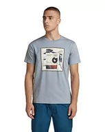 Koszulki męskie - G-STAR RAW Męski t-shirt Scarf Photoprint R T, Niebieski (Ash Blue 336-5304), M - miniaturka - grafika 1