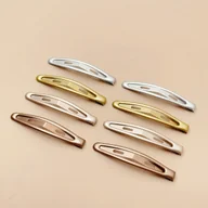 Ozdoby do włosów - TEMU 8 szt. Matowe Spinki do Włosów na Zatrzask (5,99 cm Okrągłe Plastikowe) - Złote i Srebrne, Elegancki Prosty Design na Codzień/Salon/Dom, Mocne - miniaturka - grafika 1