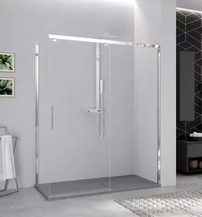Novellini Kuadra 2.0 PH Drzwi przesuwne 137-139x200 cm lewe profile inox szkło przezroczyste K2PH137S-1Z - Ścianki i drzwi prysznicowe - miniaturka - grafika 1