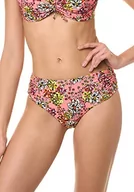 Stroje kąpielowe - goldenpoint Bikini damski kostium kąpielowy, wysoki krój, z falbankami, Charlotte, wielokolorowa, L - miniaturka - grafika 1