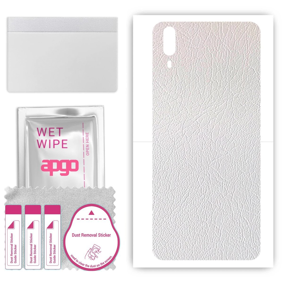 Folia naklejka skórka strukturalna na TYŁ do vivo V11 (V11 Pro) - Skóra Biała - apgo SKINS