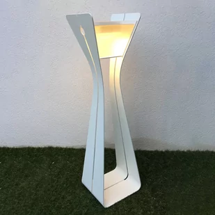 LES JARDINS Lampa solarna LED Osmoz z aluminium, biała - Lampy ogrodowe - miniaturka - grafika 1