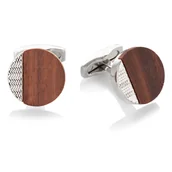 Spinki do mankietów i krawatów - Spinki do mankietów z drewnem X2 AJA1109 - miniaturka - grafika 1