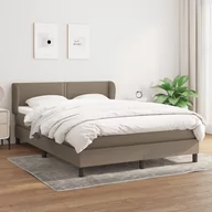 Łóżka - Łóżko kontynentalne z materacem, taupe, tkanina, 140x200 cm Lumarko - miniaturka - grafika 1