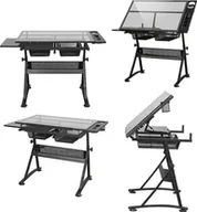 Biurka - Biurko DNA DNA PRO DESK 1 biurko stół kreślarski z szufladami szkło hartowane 120x60 cm - miniaturka - grafika 1