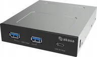 Akcesoria do komputerów stacjonarnych - Akasa AKASA USB přední panel USB-C a dual USB-A porty, 3.5'' PC bay - miniaturka - grafika 1