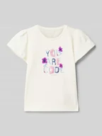 Koszulki dla dziewczynek - T-shirt o kroju regular fit z czystej bawełny o interaktywnym designie - miniaturka - grafika 1