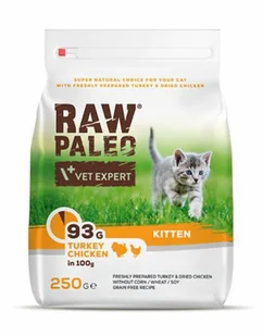 RAW PALEO Kitten Turkey and Chicken 0,25 kg - Sucha karma dla kotów - miniaturka - grafika 1