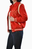 Kurtki damskie - WRANGLER BOMBER JACKET SALSA RED KURTKA - miniaturka - grafika 1