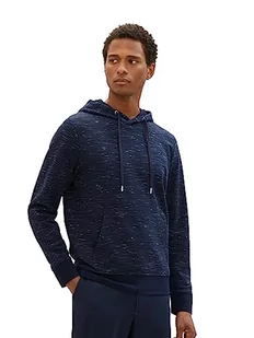 TOM TAILOR Męska bluza z kapturem basic o wyglądzie spacedye, 32438-Navy Soft Spacedye, M - Bluzy męskie - miniaturka - grafika 1