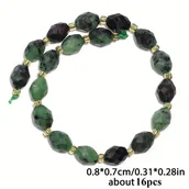 Inne - TEMU Koraliki z Fasetowanego Kamienia Owalnego 8x7mm, Naturalne Koraliki Przekładkowe z Epidotu & Zestawy Koralików do Tworzenia Biżuterii DIY, - miniaturka - grafika 1