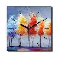 Zegary - Klasyczny zegar ścienny na płótnie Drzewa 30x30 cm, Coloray - miniaturka - grafika 1