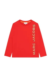 Bluzki dla dziewczynek - Marc Jacobs longsleeve bawełniany dziecięcy kolor czerwony z nadrukiem - grafika 1