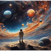 Fototapety - Fototapeta Dla Dzieci Chłopca Kosmos Planety 350x250 cm Tapeta Do Pokoju Dziecięcego Na Flizelinie - miniaturka - grafika 1