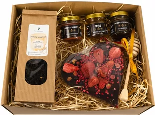 Upominek Prezent Herbata Czekoladowe Serce Miody - Zestawy upominkowe - miniaturka - grafika 1