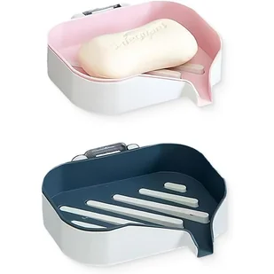 Mydelniczka z odpływem, 2 sztuki do łazienki, nie wymaga wiercenia, wyjmowana - Mydelniczki i dozowniki mydła Mydelniczka z odpływem, 2 sztuki do łazienki, nie wymaga wiercenia, wyjmowana - Mydelniczki i dozowniki mydła - miniaturka - grafika 1