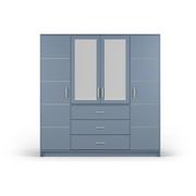 Szafy - Niebieska szafa z lustrem 196x200 cm Burren – Cosmopolitan Design - miniaturka - grafika 1
