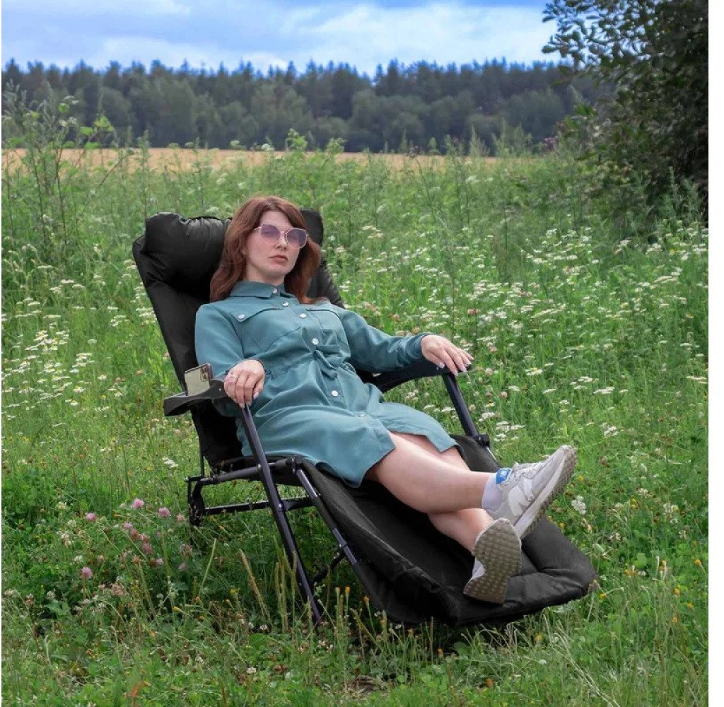 Leżak składany czarny