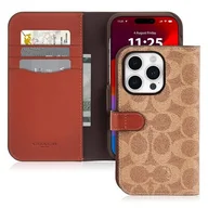 Etui i futerały do telefonów - Etui COACH Folio Signature C Case do Apple iPhone 15 Pro Brązowy - miniaturka - grafika 1