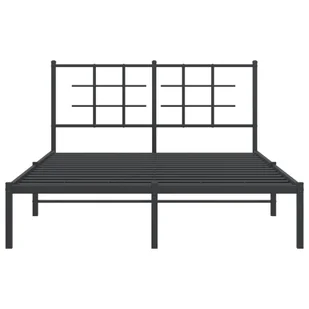 Metalowa rama łóżka z wezgłowiem czarna, 140x200 cm Lumarko! - Inne meble do sypialni - miniaturka - grafika 6
