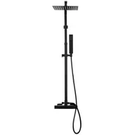 Zestawy prysznicowe - Rea Zestaw prysznicowy natryskowy Milan Termostat Black Mat P7000 - miniaturka - grafika 1