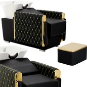 Myjki fryzjerskie - Myjnia myjka fryzjerska barberska Cento do salonu fryzjerskiego barberskiego ruchoma misa ceramiczna armatura bateria słuchawka - miniaturka - grafika 1