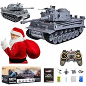 Zabawki zdalnie sterowane - CZOŁG Zdalnie sterowany TIGER Strzela Na pilota Dymi Na kulki Duży 1:18 - miniaturka - grafika 1