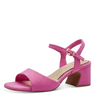 Sandały damskie - MARCO TOZZI Feel Me sandały damskie, miękka podszewka, wegańskie, 2-28335-42 sandały z obcasem, różowy (Hot Pink), 40 EU - miniaturka - grafika 1
