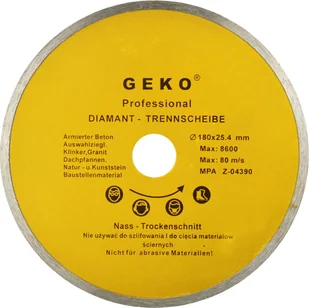 Geko tarcza diamentowa 180mmx25,4 pełna G00242 - Tarcze do pił - miniaturka - grafika 1