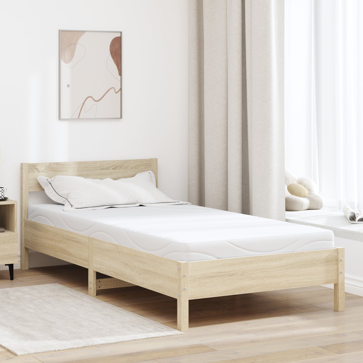 Materace Biały 100 x 200 cm 100% materiał poliestr