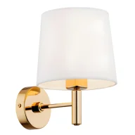 Lampy ścienne - Elegancki złoty kinkiet Ponte z białym welurowym abażurem - miniaturka - grafika 1