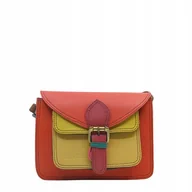 Torebki damskie - Torebka listonoszka oryginalna skórzana kolorowa elegancka pasek eko OLIVKA - miniaturka - grafika 1