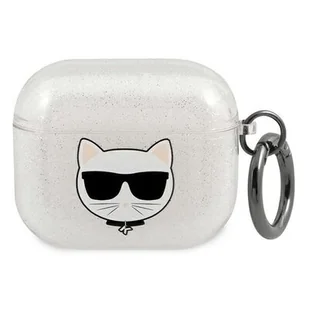 Apple Karl Lagerfeld Etui Karl Lagerfeld KLA3UCHGS AirPods 3 cover srebrny/silver Glitter Choupette KLD577SLV - Akcesoria do słuchawek - miniaturka - grafika 1