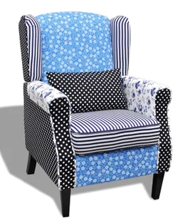 Tapicerowany patchworkowy fotel uszak G5-T35 - Fotele - miniaturka - grafika 1